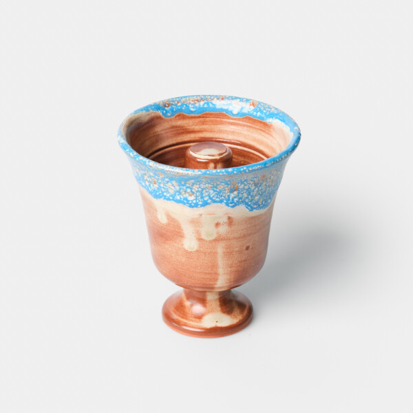 Der Becher des Pythagoras, blau gemustert