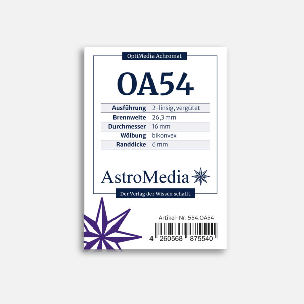 OptiMedia Achromat OA54, Ø 16 mm,  f = 25,3 mm