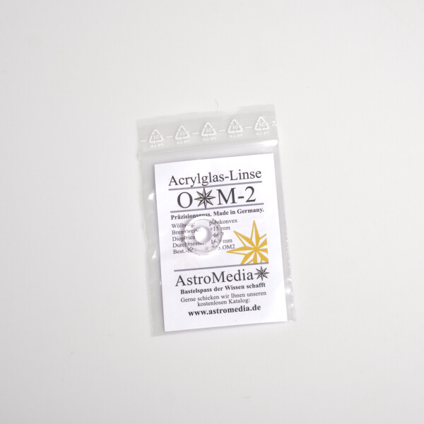 OptiMedia Acrylglas-Linse OM2, Ø 16,5 mm, f = 15 mm