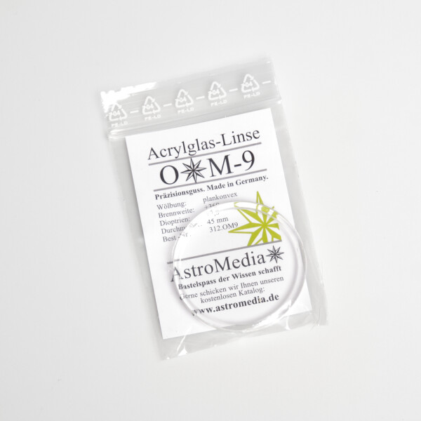 OptiMedia Acrylglas-Linse OM9, Ø 45 mm, f = 360 mm