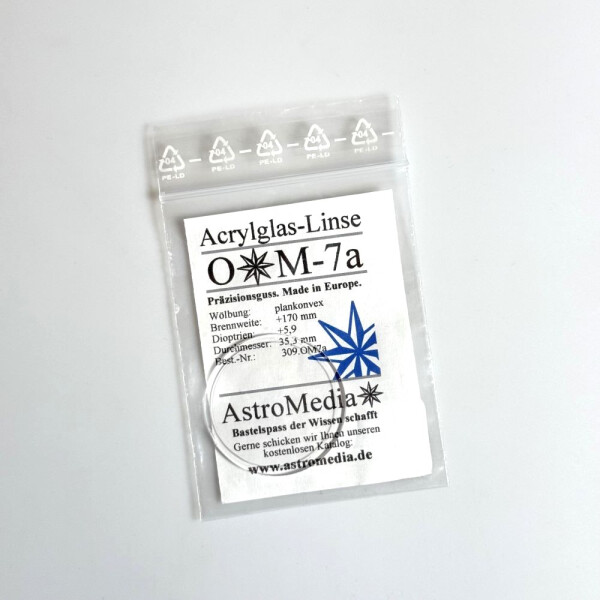 OptiMedia Acrylglas-Linse OM7a, Ø 35 mm, f = 170 mm