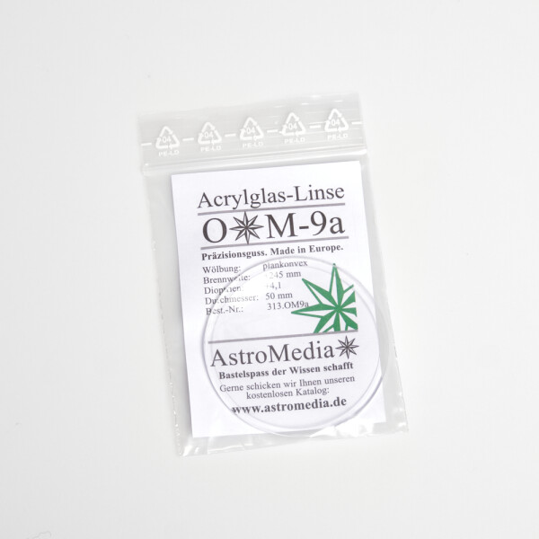 OptiMedia Acrylglas-Linse OM9a, Ø 50 mm, f = 245 mm