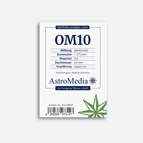 OptiMedia Acrylglas-Linse OM10, Ø 62 mm, f = 275 mm